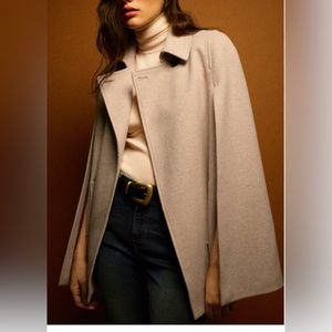 ZARA COTTON BLEND CAPE COAT